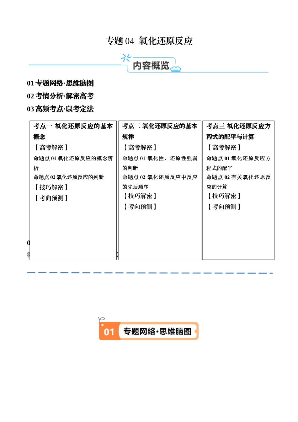 专题04 氧化还原反应（讲义）（原卷版）-高考化学二轮复习高频考点.docx_第1页