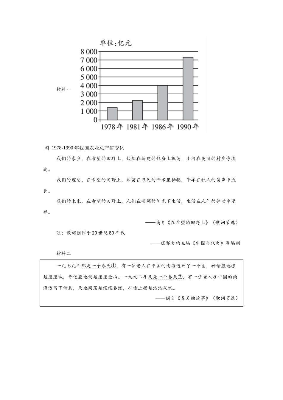 （福建专用）中考历史真题汇编： 综合材料题- 5年（2020-2024）中考真题+1年模拟真题汇编(1).docx_第3页
