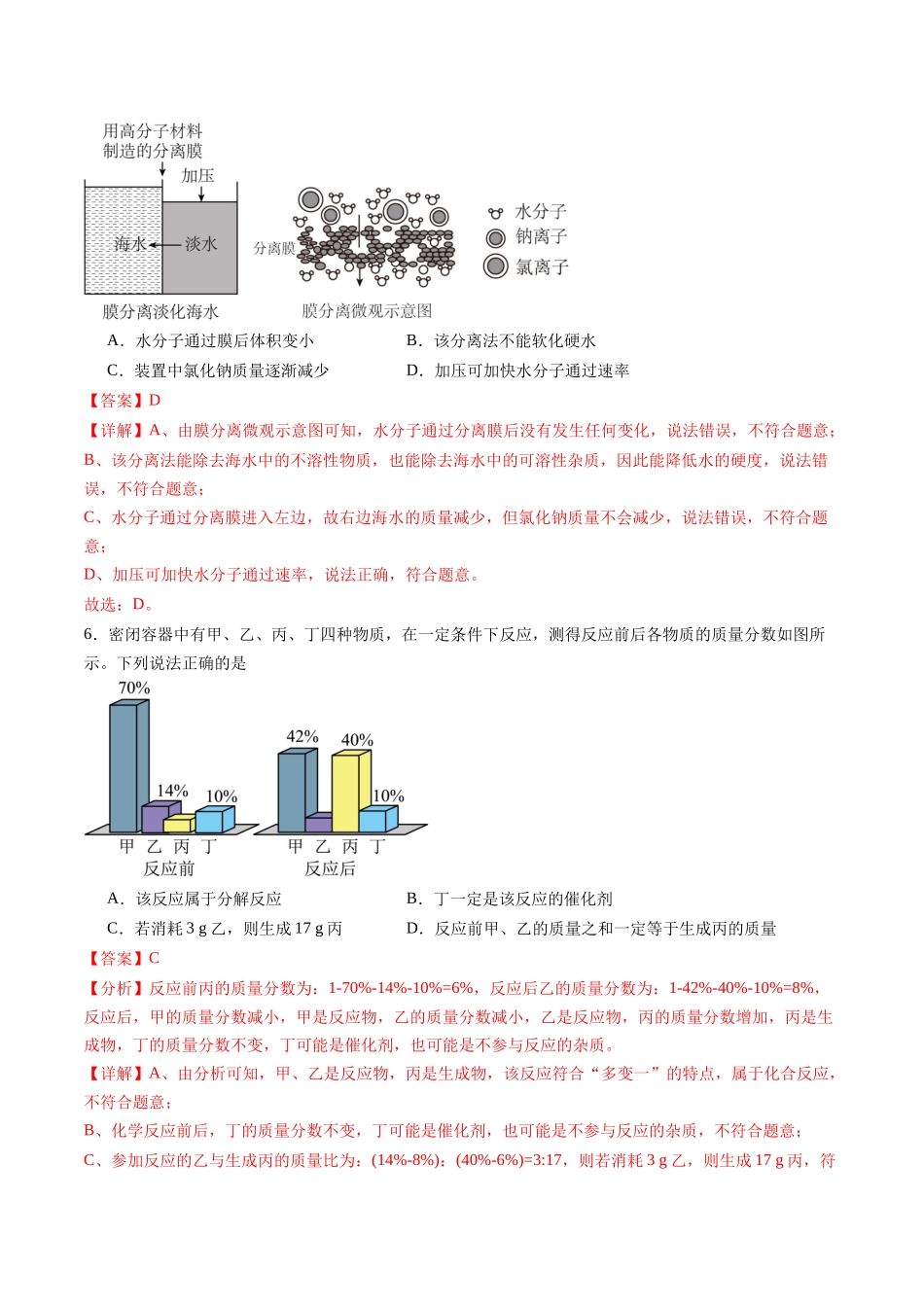 2024年中考押题预测卷（湖南卷）-化学（全解全析）(1).docx_第3页