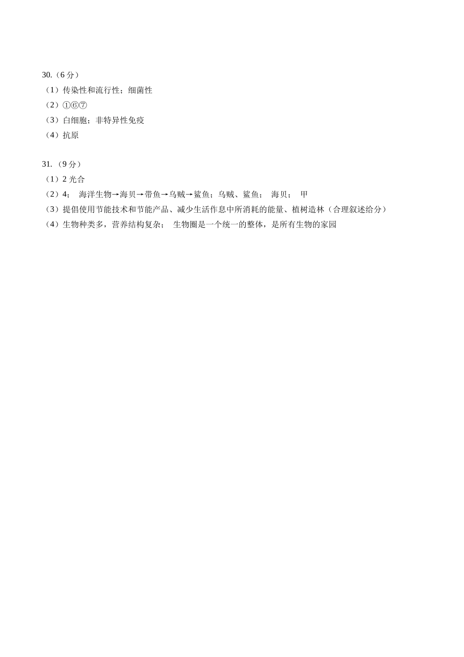 2024年中考押题预测卷（济南卷）-生物（参考答案及评分标准）(1).docx_第2页