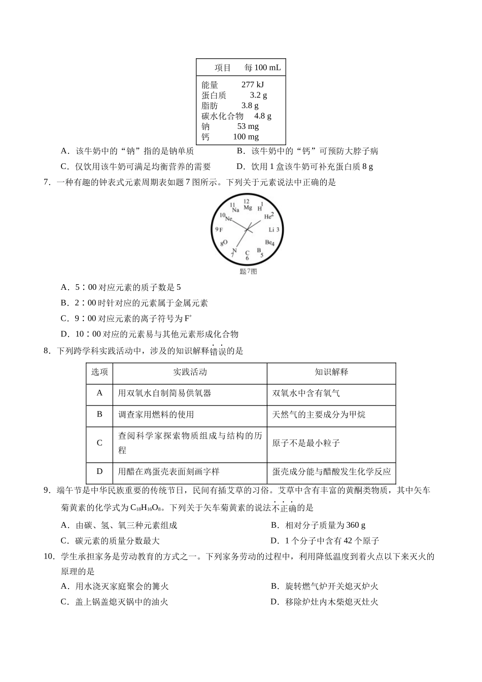 2024年中考押题预测卷01（广东卷）-化学（考试版）A4(1).docx_第2页