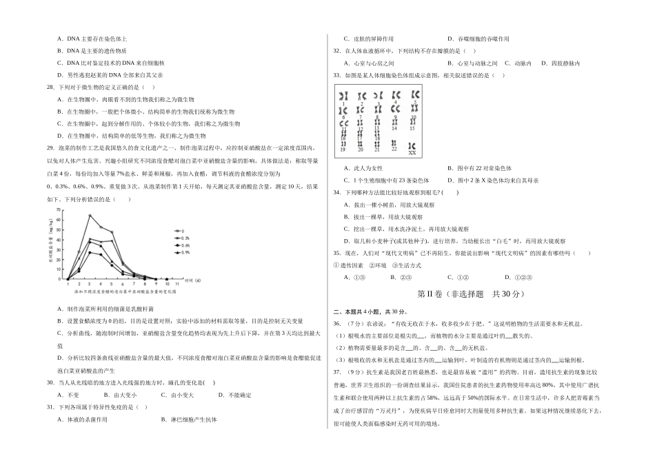 2024年中考押题预测卷01（海南卷）-生物（考试版A3）.docx(1).docx_第3页