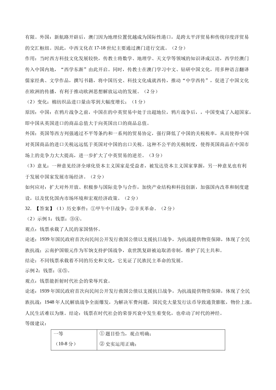 2024年中考押题预测卷02（福建卷）-历史（参考答案）(1).docx_第2页