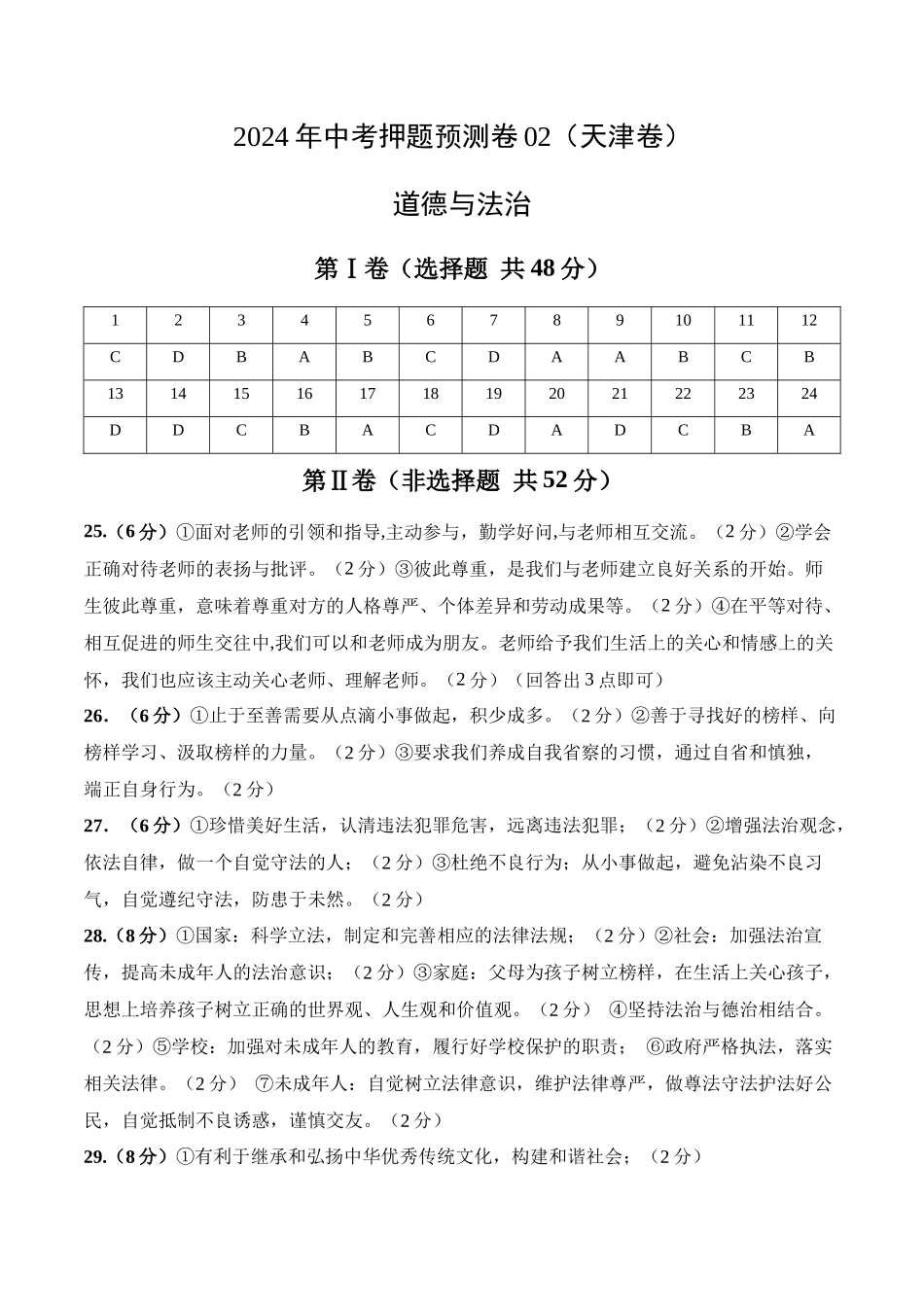 2024年中考押题预测卷02（天津卷）-道德与法治（参考答案）(1).docx_第1页