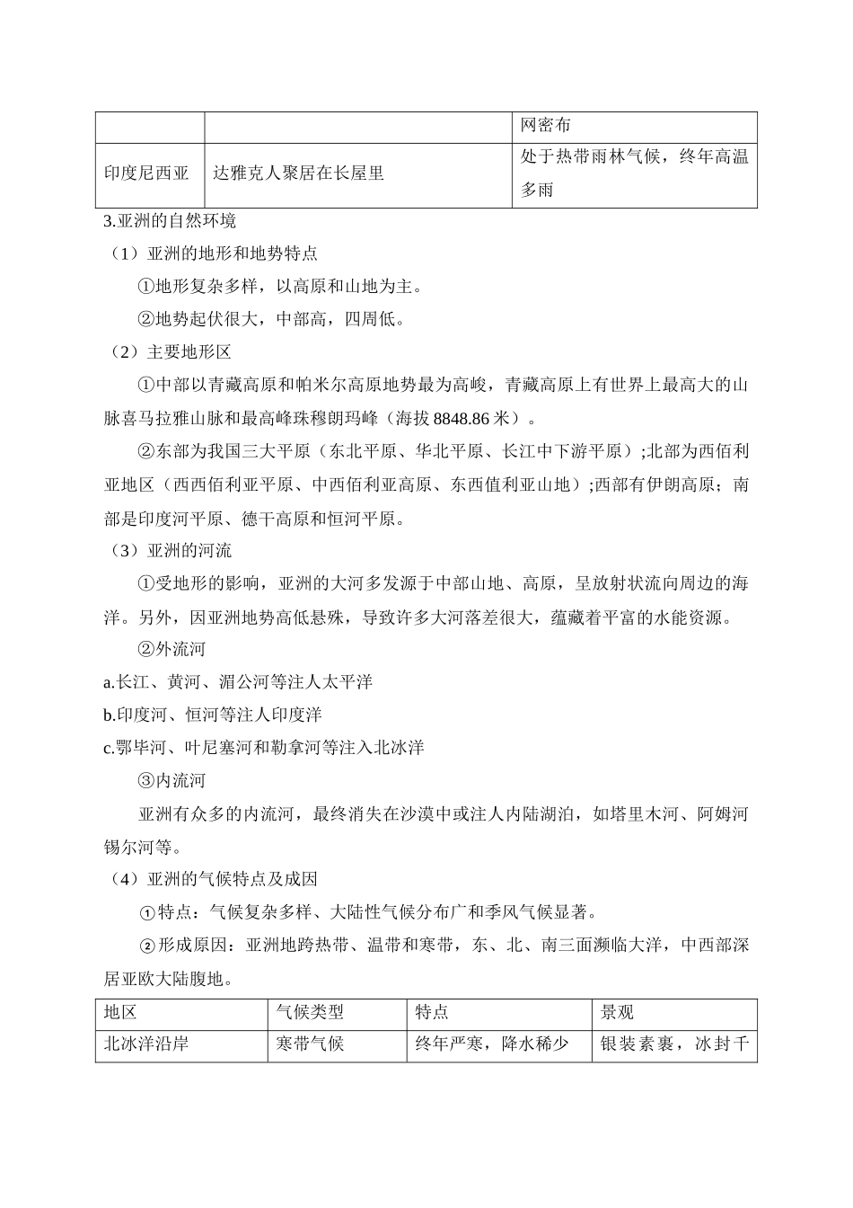 2025年中考地理考前速记清单：世界区域地理(1).docx_第2页