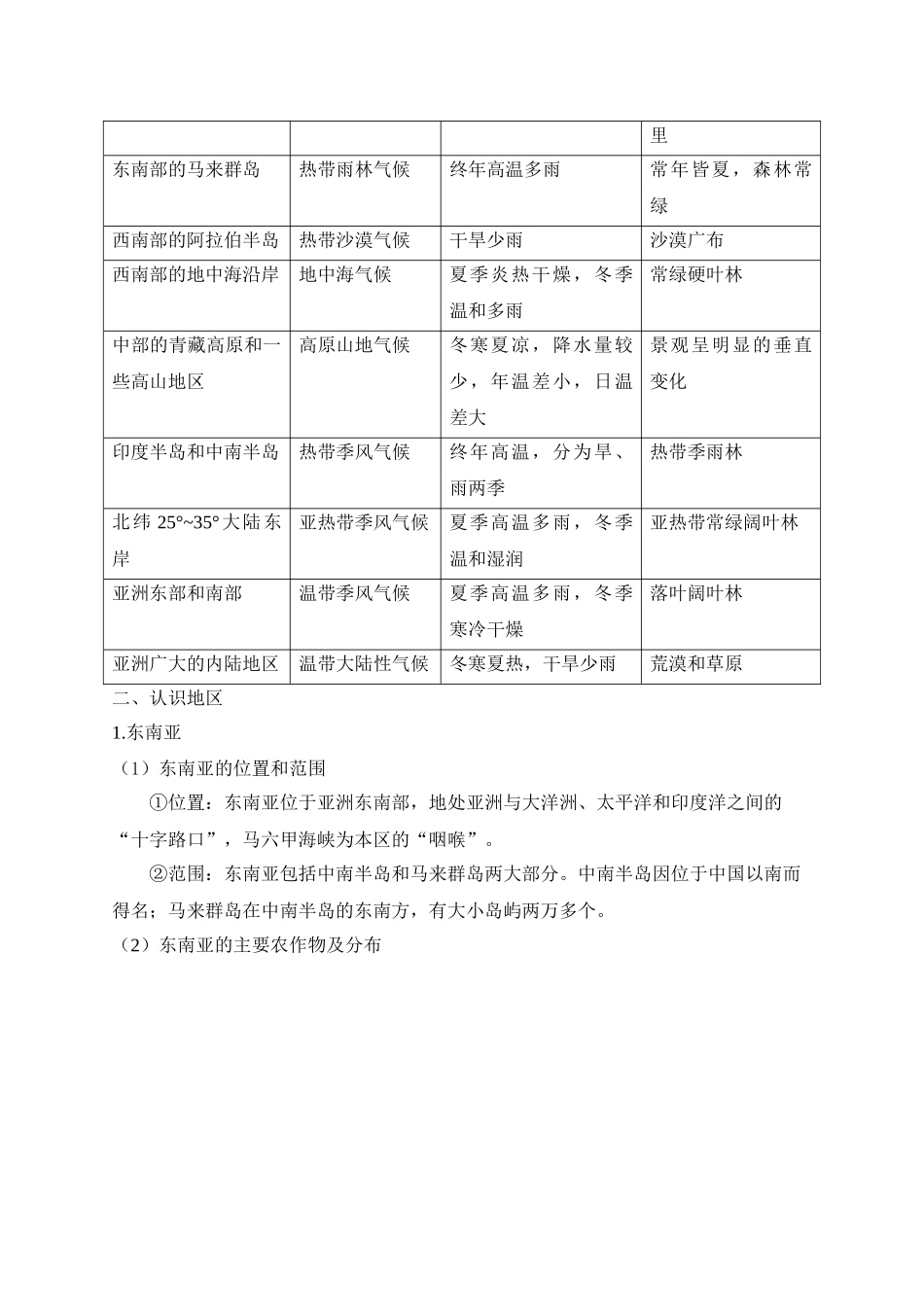 2025年中考地理考前速记清单：世界区域地理(1).docx_第3页