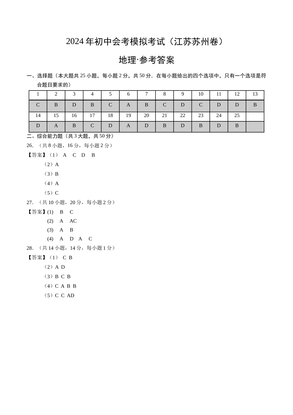 地理（江苏苏州）（参考答案及评分标准）(1).docx_第1页