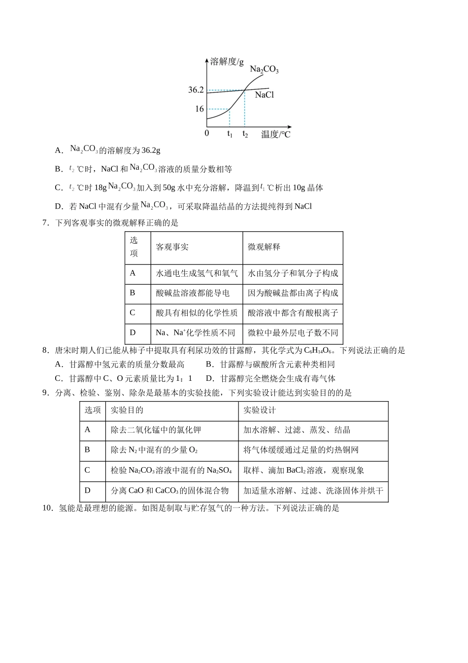 化学（徐州卷）（考试版A4）(1).docx_第2页