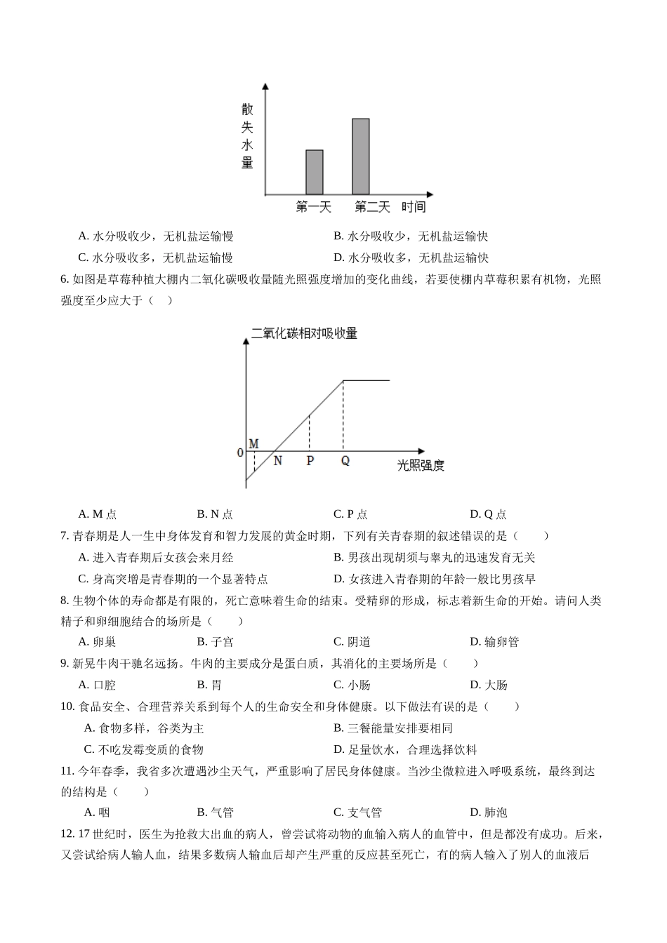 生物（长沙卷）（考试版A4）(1).docx_第2页
