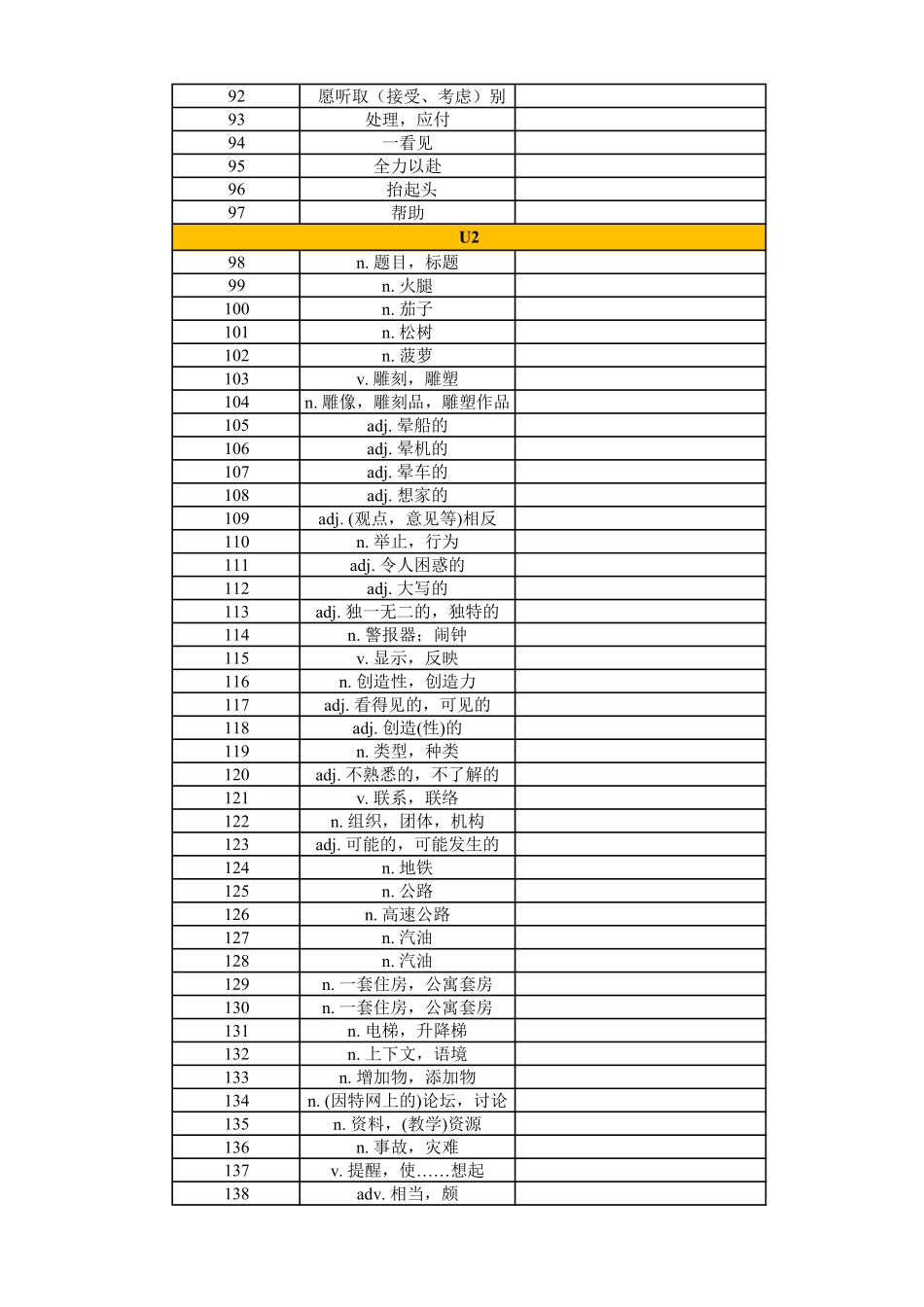 【2025秋高中英语】高中英语外研版 必修一（汉译英默写）.pdf_第3页