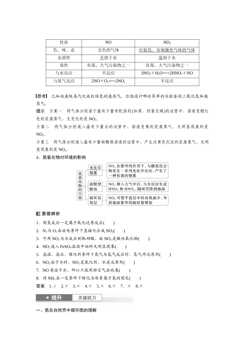 2025步步高大一轮复习人教版化学讲义大单元二　第五章　第22讲　氮及其氧化物　硝酸.docx_第2页