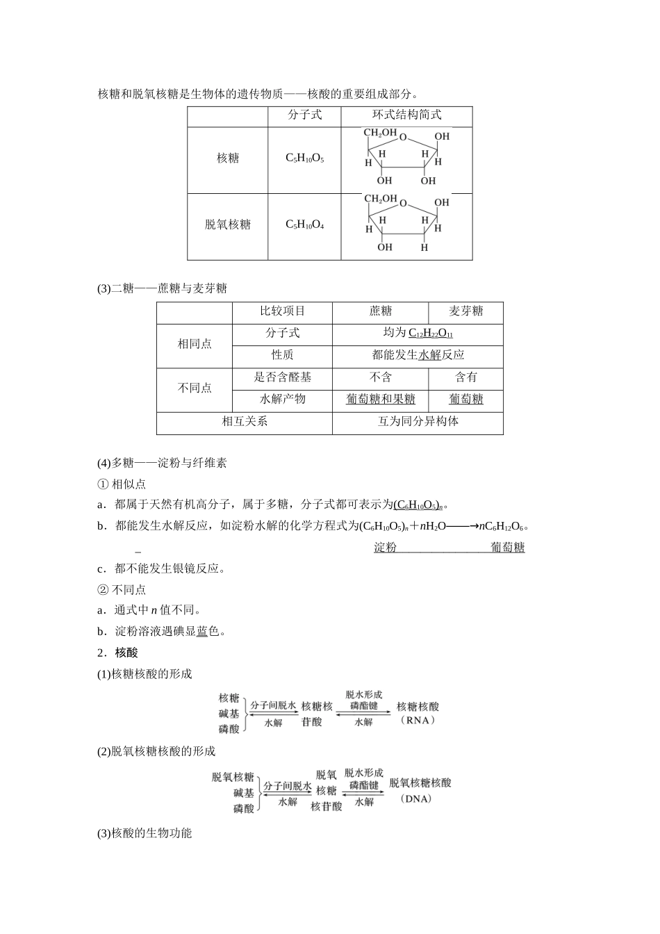 2025步步高大一轮复习人教版化学讲义大单元五　第十四章　第66讲　生物大分子　合成高分子.docx_第2页