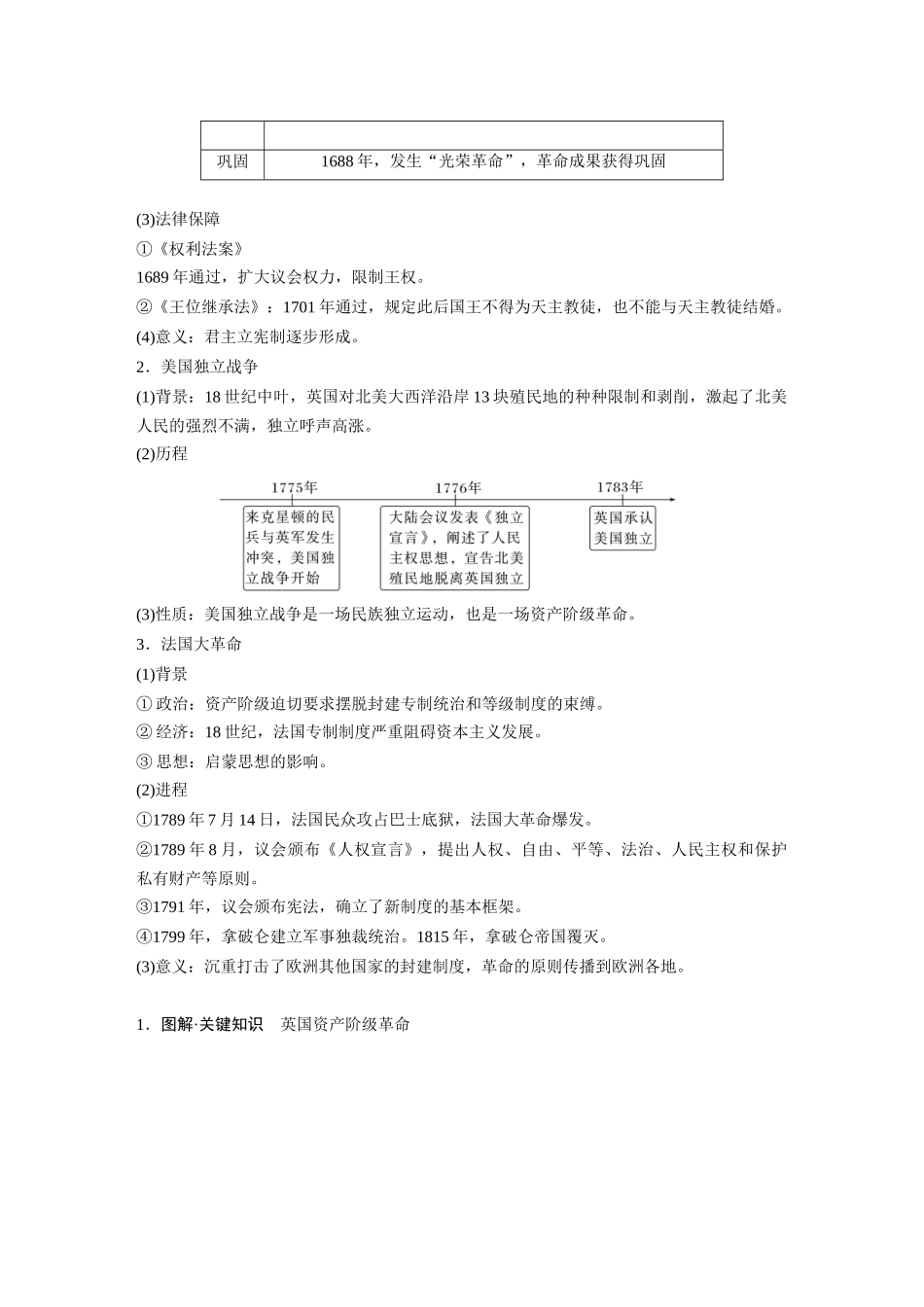 2025历史步步高大一轮复习讲义板块四　第十二单元　第35讲　资产阶级革命与资本主义制度的确立.docx_第2页