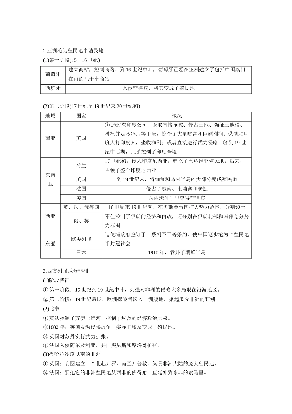 2025历史步步高大一轮复习讲义板块四　第十三单元　第38讲　资本主义世界殖民体系形成与亚非拉民族独立运动.docx_第2页