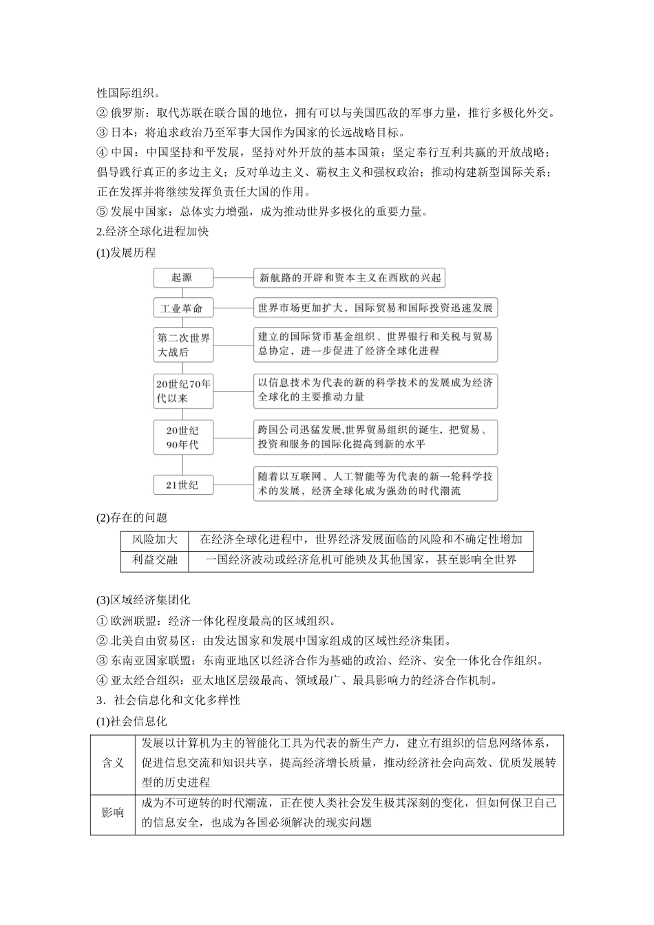 2025历史步步高大一轮复习讲义板块四　第十五单元　第48讲　当代世界发展的特点与主要趋势.docx_第2页