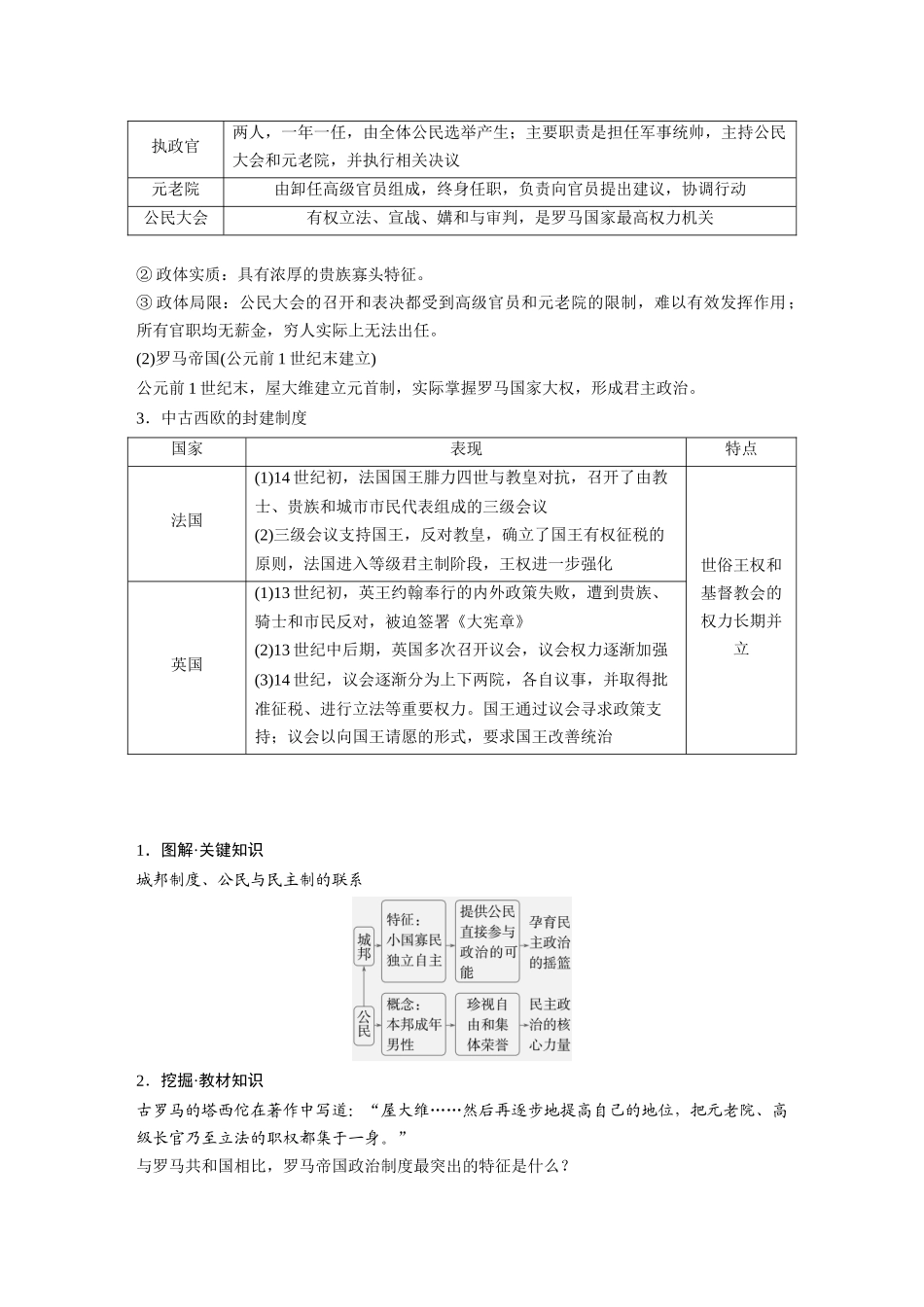 2025历史步步高大一轮复习讲义版块五　第十六单元　第50讲　西方国家古代和近代政治制度的演变.docx_第2页