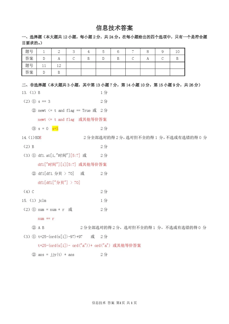 浙江省精诚联盟2024-2025学年高二下学期3月联考信息答案.pdf_第1页