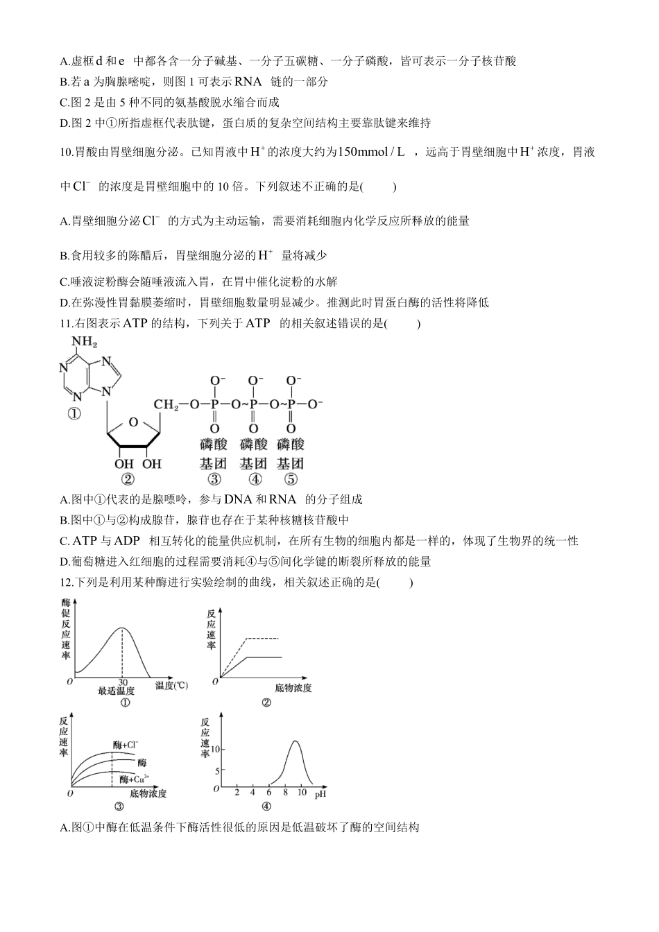 【Top5强校】【湖南卷】湖南省长沙市长郡中学2024-2025学年高一上学期12月月考（12.10-12.11）生物试卷+解析.pdf_第3页