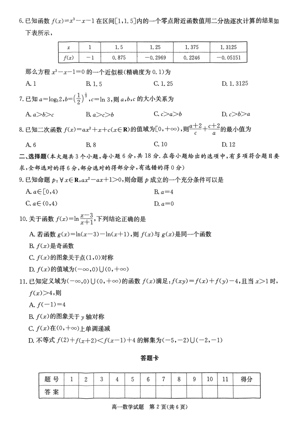 【Top5强校】【湖南卷】湖南省长沙市长郡中学2024-2025学年高一上学期12月月考（12.10-12.11）数学试卷+解析.pdf_第2页