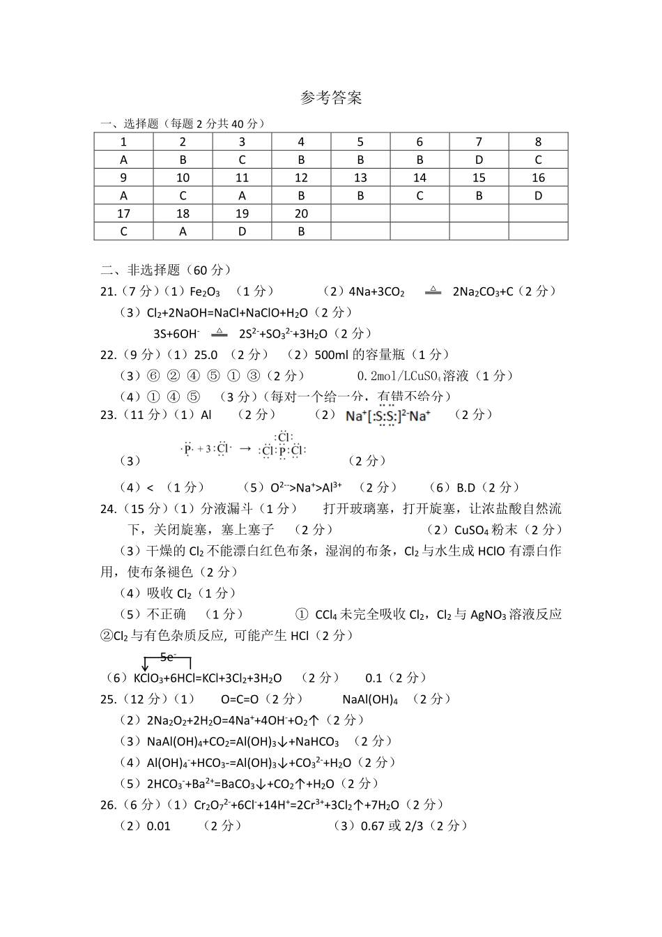 【浙江卷】浙江省温州市浙南名校联盟2024-2025学年高一下学期2月开学考试化学答案.pdf_第1页