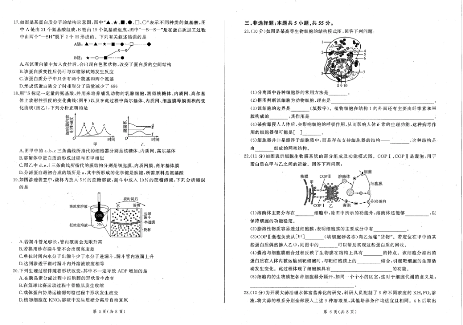 辽宁省朝阳市重点高中2024-2025学年高一上学期12月月考生物.pdf_第3页