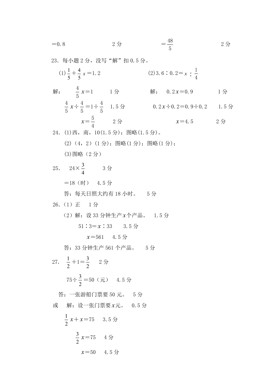 广东省广州市增城区2023 学年第二学期期末质量检测卷答案及评分标准.pdf_第2页