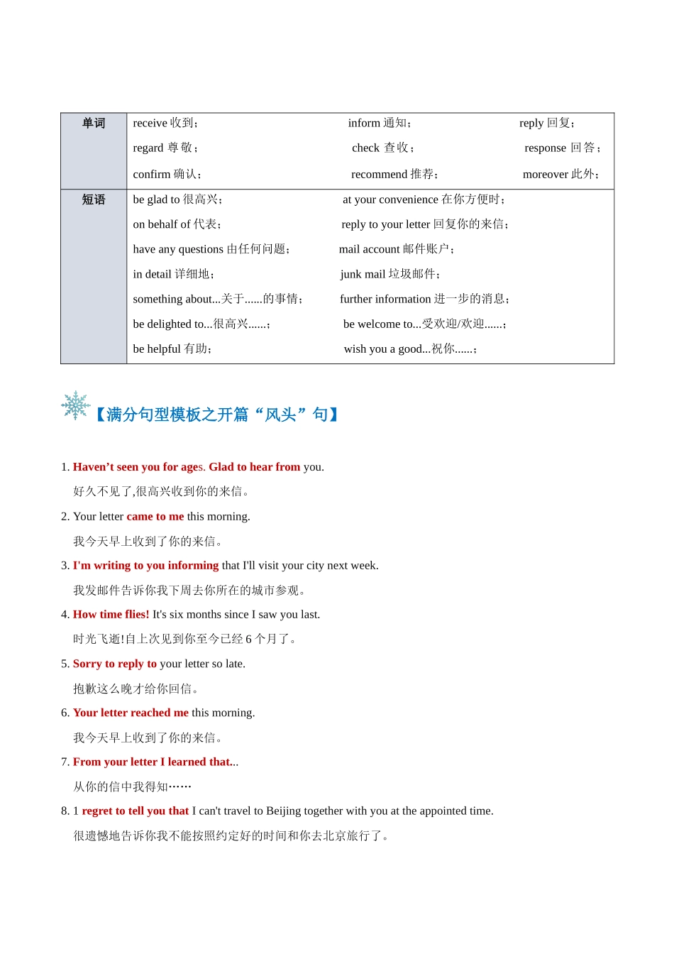 2024年高考英语书面表达答题模板-题型04 电子邮件（答题模板与解题技巧）（解析版）.docx_第2页