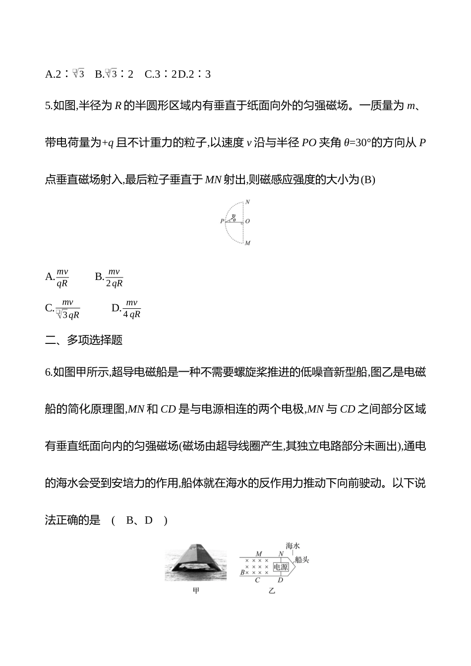 2025高考冲刺答题技巧预测物理-热点拔高练(十)　磁场的性质及带电粒子在磁场中的运动.docx_第3页
