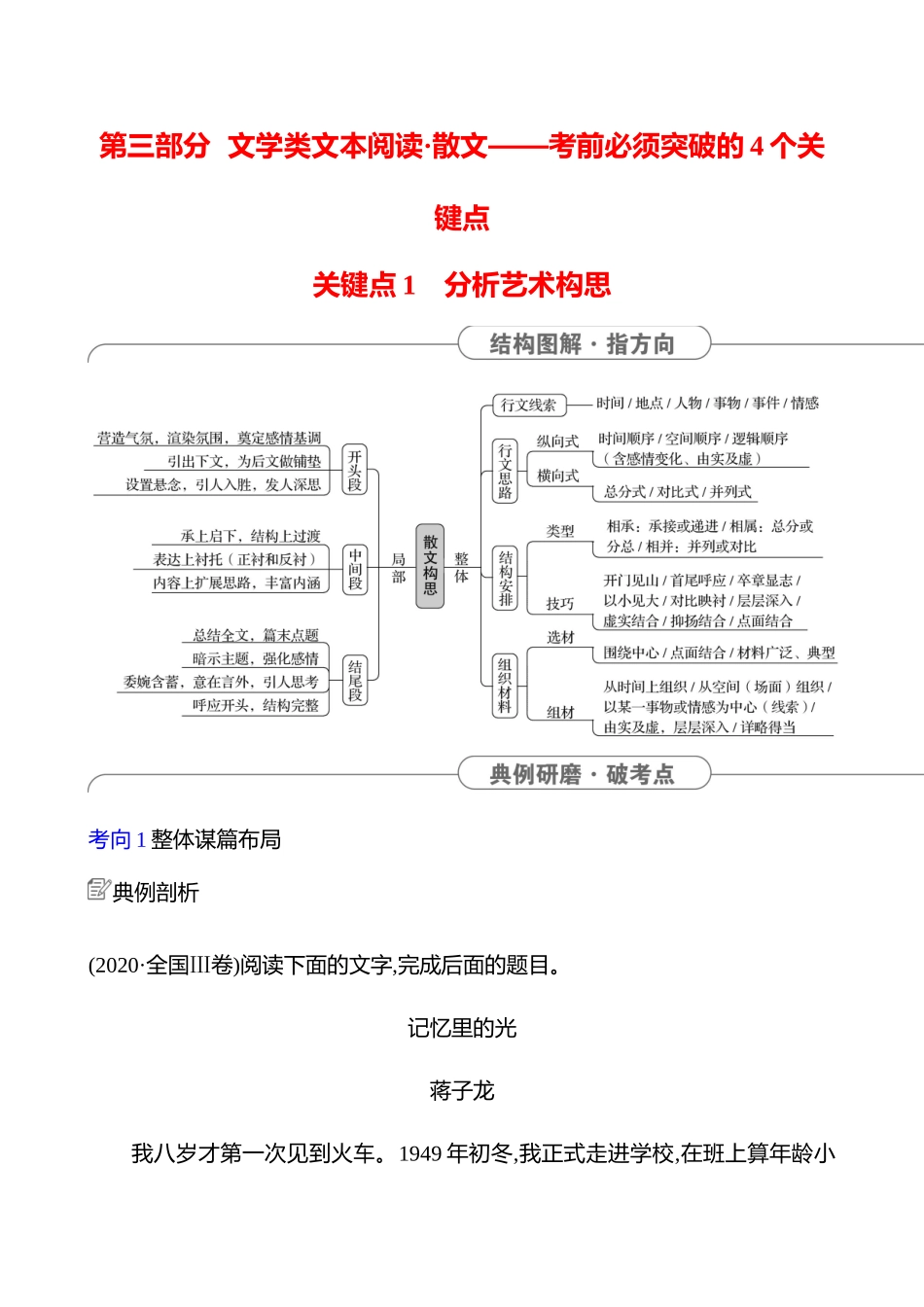 2025高考冲刺答题技巧预测语文-第三部分　关键点1 　分析艺术构思.docx_第1页
