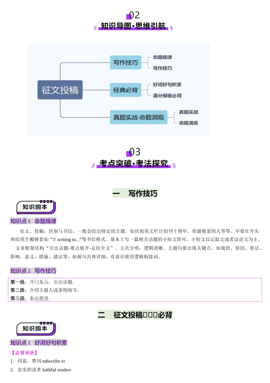 2025年高考英语应用讲义-第02讲 征文投稿（讲义）-（解析版).docx_第2页