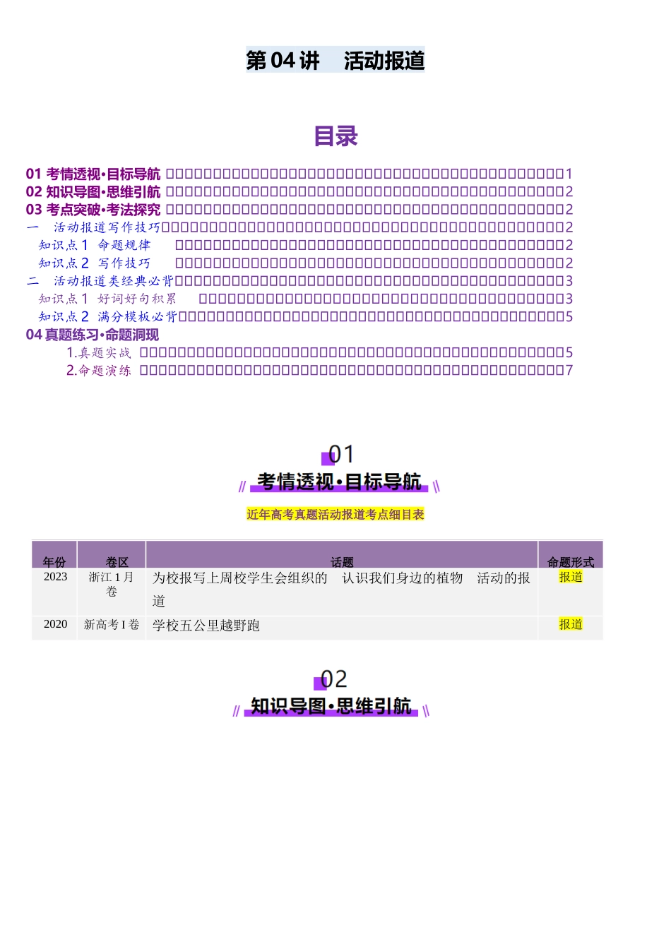 2025年高考英语应用讲义-第04讲 活动报道（讲义）-（解析版).docx_第1页