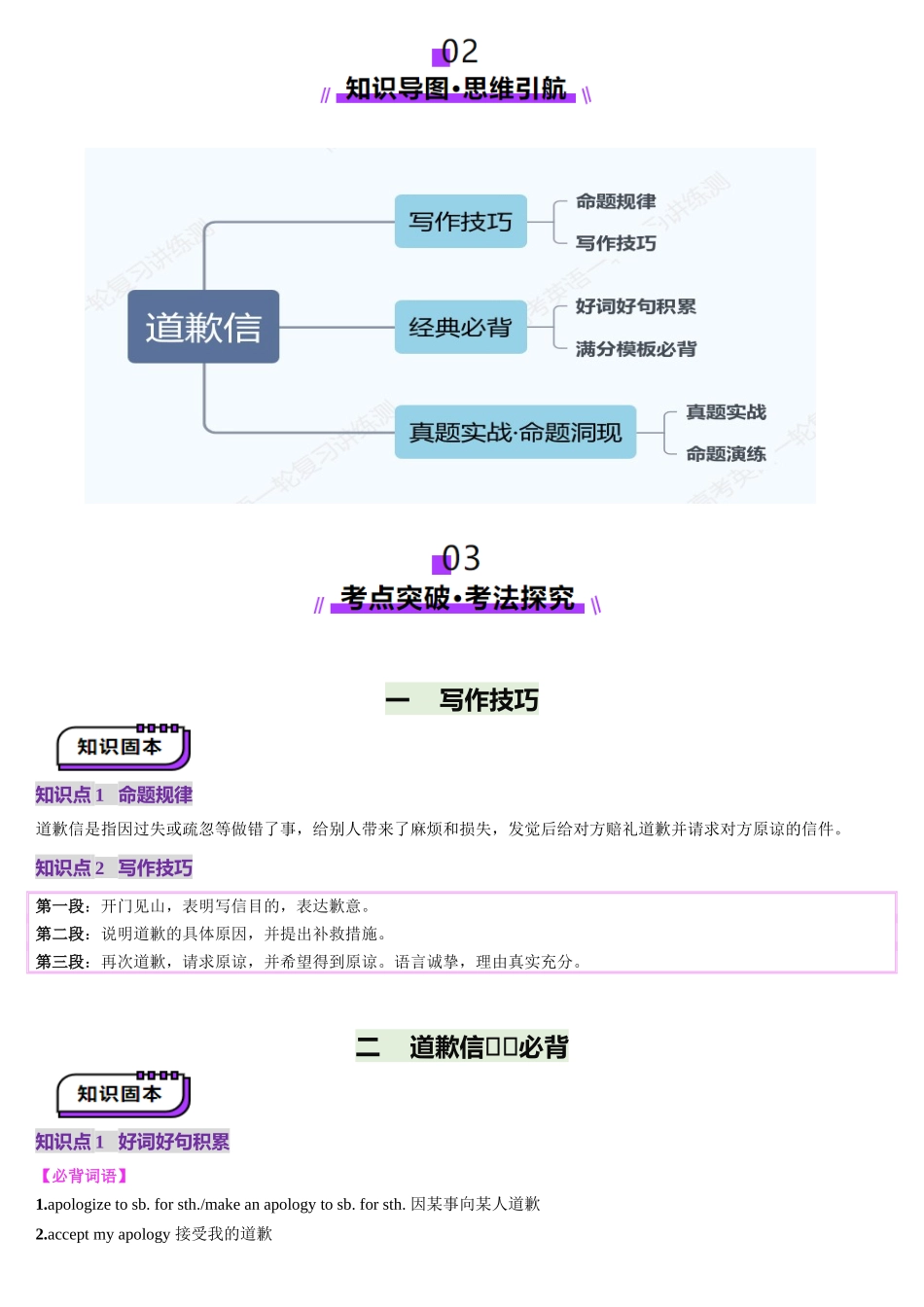 2025年高考英语应用讲义-第08讲 道歉信（讲义）-（原卷版).docx_第2页