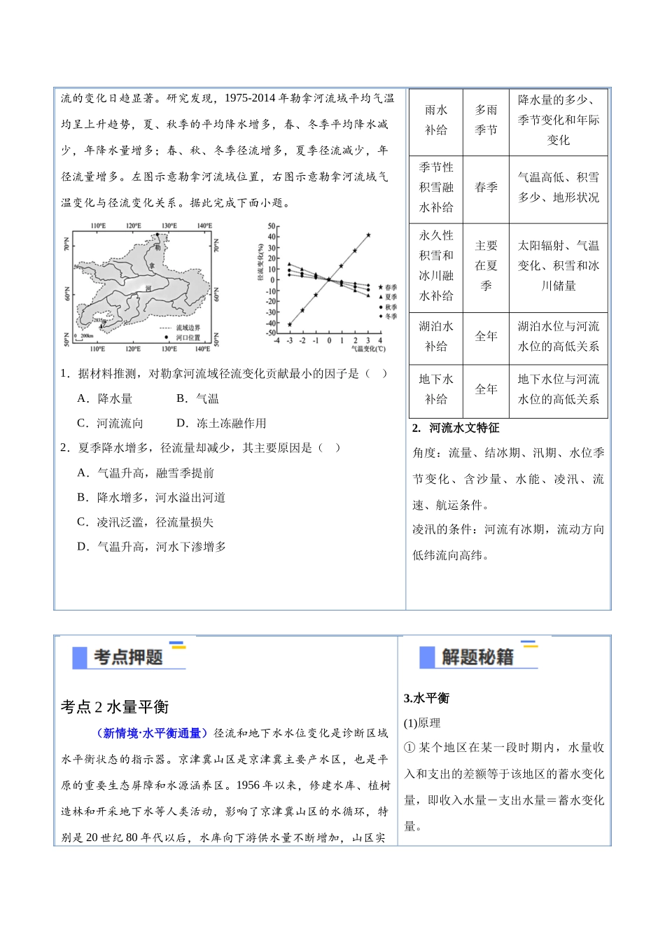 猜押04水的运动-2025年高考地理冲刺抢押秘籍（新高考通用）（原卷版）.docx_第2页