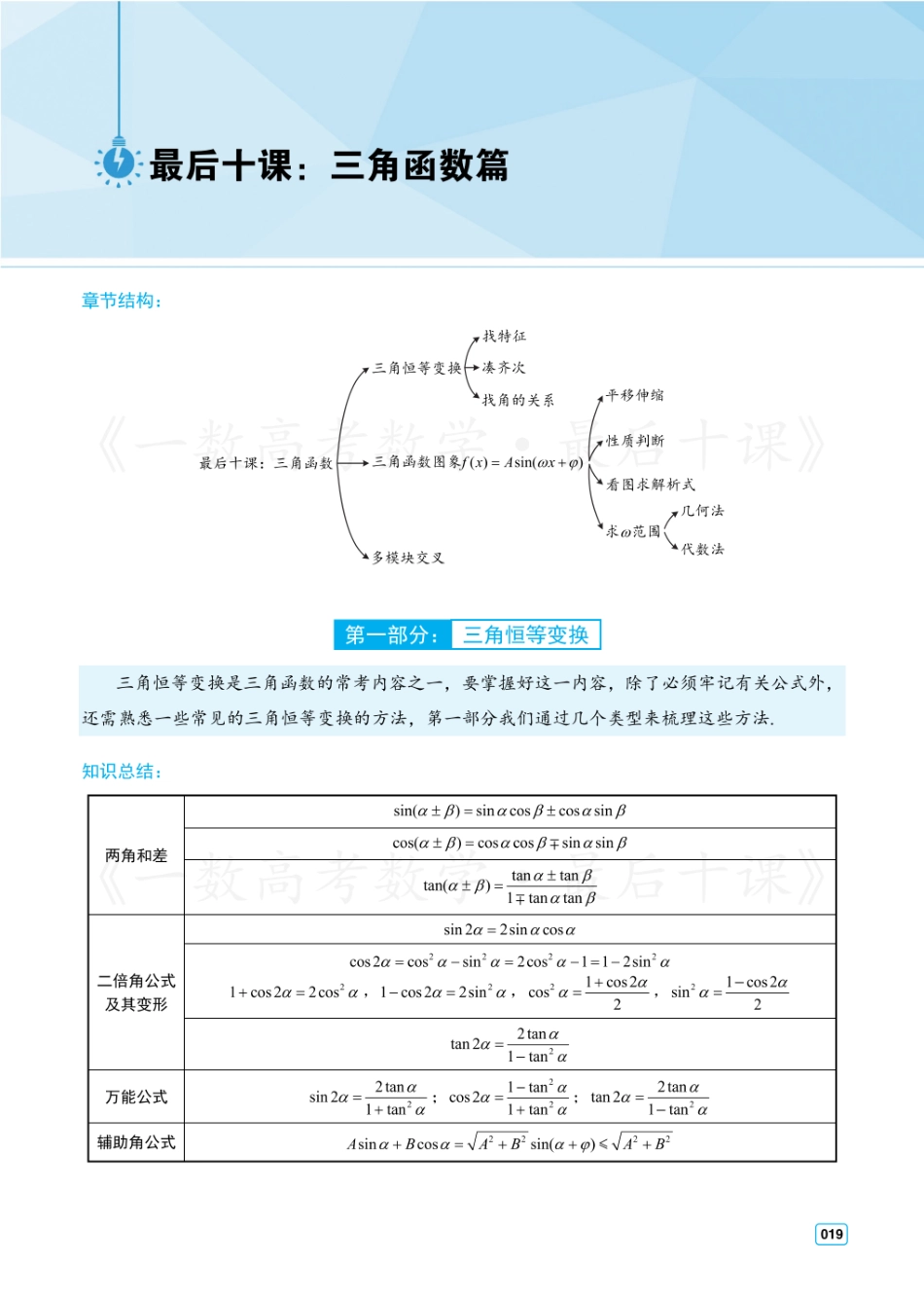 【20250419】最后十课第二课：三角函数（方法册）.pdf_第1页