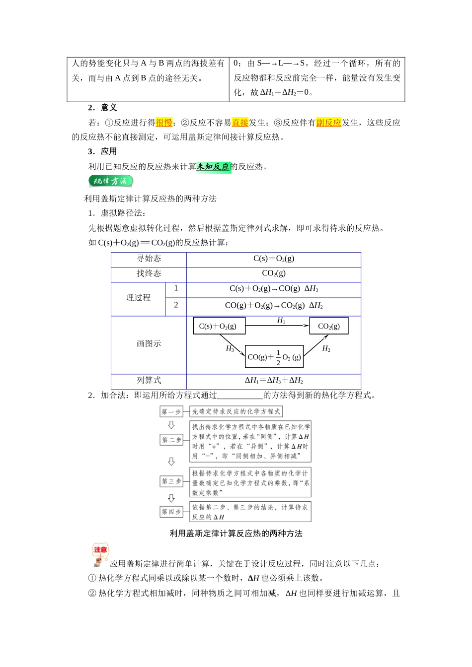 第02讲 反应热的计算-【学生版】新高二化学暑假衔接（人教版）.docx_第2页