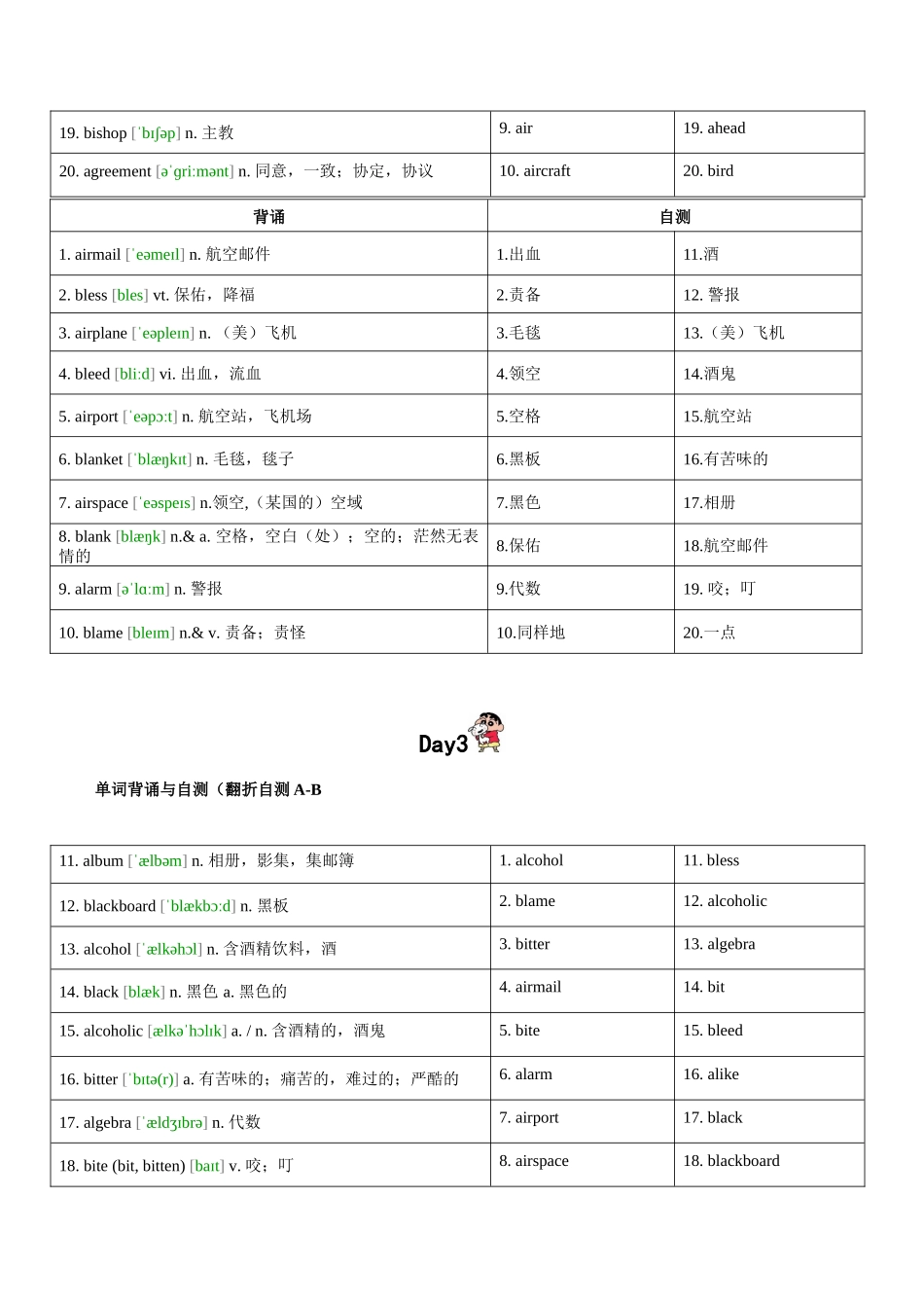 第2轮：高考英语词汇3500词高频词汇记背手册10天默写（原卷版）-2025年高考英语冲刺抢押秘籍.docx_第3页