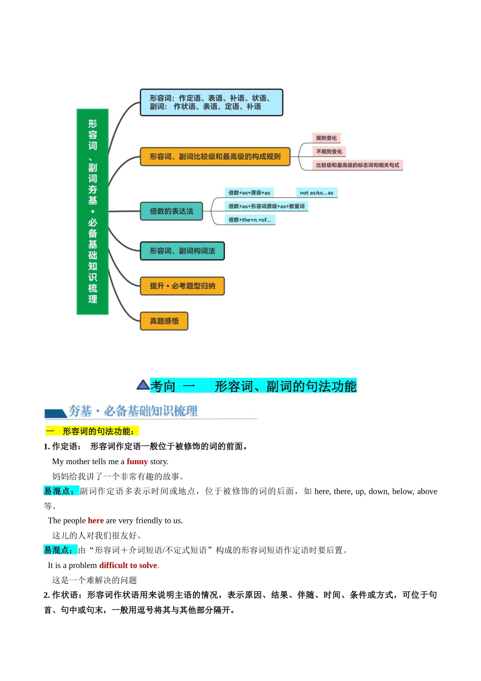 第05讲 形容词和副词（讲义）-2024年高考英语一轮复习讲练测（新教材新高考）（原卷版）.docx_第3页
