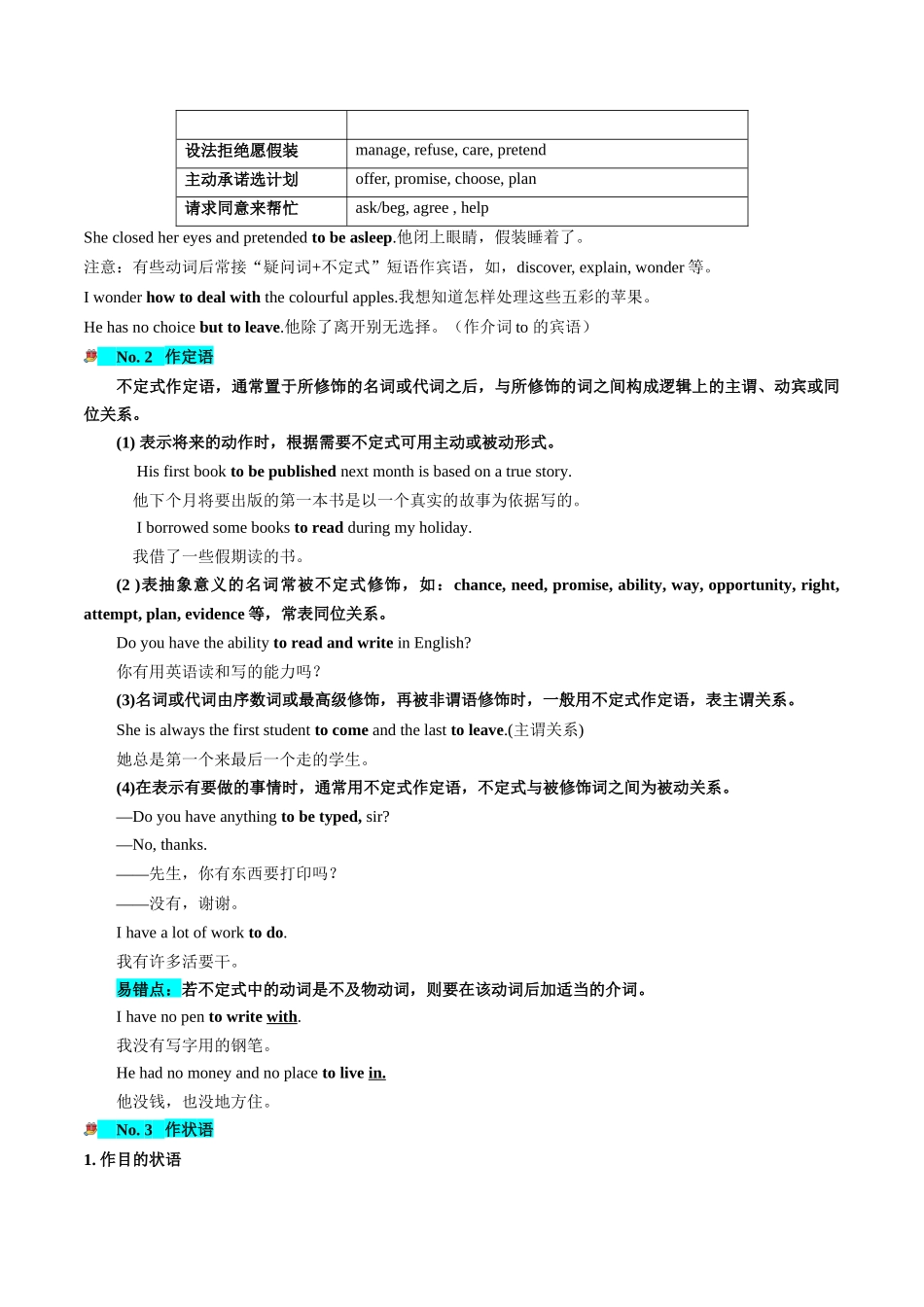 第09讲 非谓语动词之动词不定式（讲义）-2024年高考英语一轮复习讲练测（新教材新高考）（原卷版）.docx_第3页