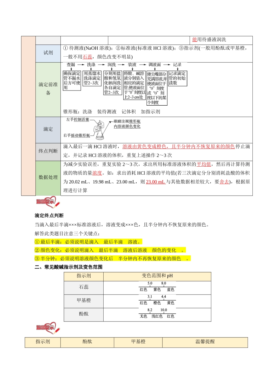 第12讲 酸碱中和滴定和氧化还原反应滴定-【教师版】新高二化学暑假衔接（人教版）.docx_第2页