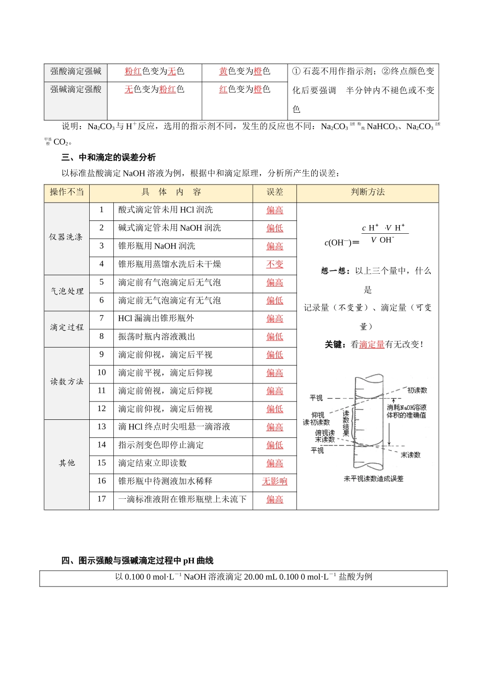 第12讲 酸碱中和滴定和氧化还原反应滴定-【教师版】新高二化学暑假衔接（人教版）.docx_第3页
