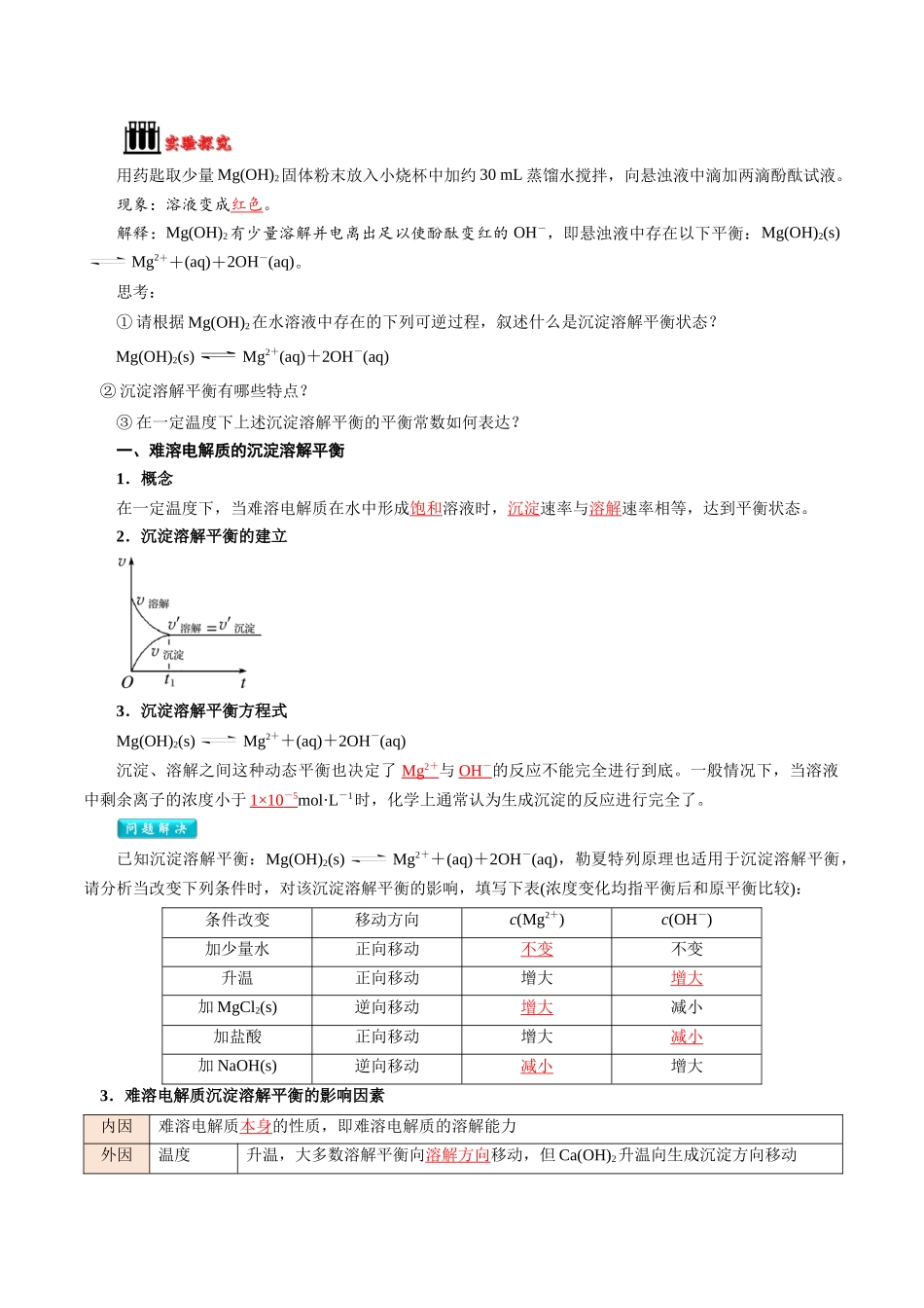 第15讲 沉淀溶解平衡-【教师版】新高二化学暑假衔接（人教版）.docx_第2页