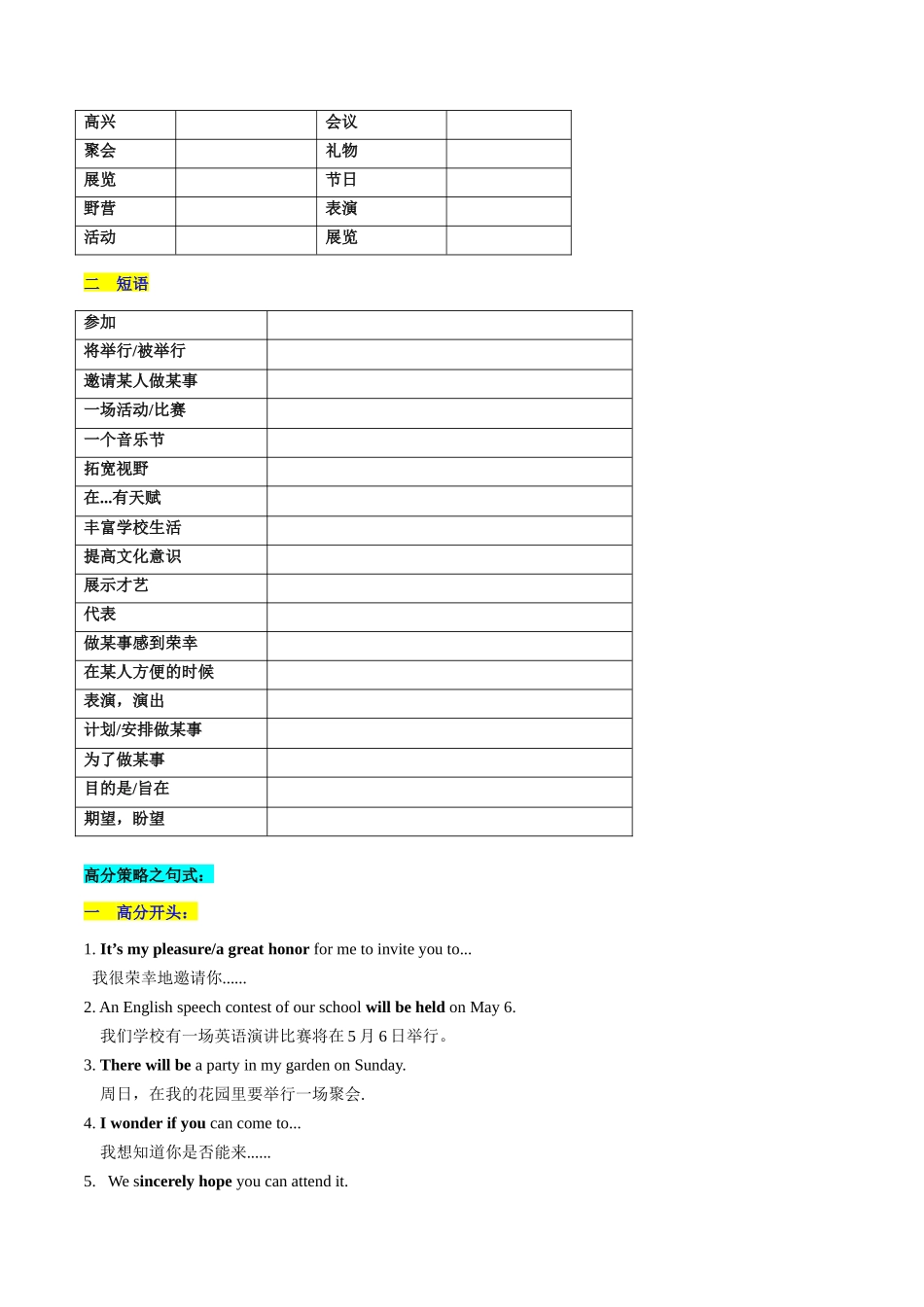 第25讲 应用文写作之邀请信（讲义）-2024年高考英语一轮复习讲练测（新教材新高考）（原卷版）.docx_第3页