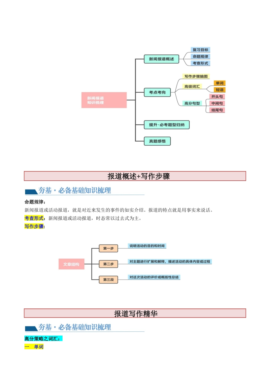 第33讲 应用文写作之新闻报道（讲义）-2024年高考英语一轮复习讲练测（新教材新高考）（原卷版）.docx_第2页