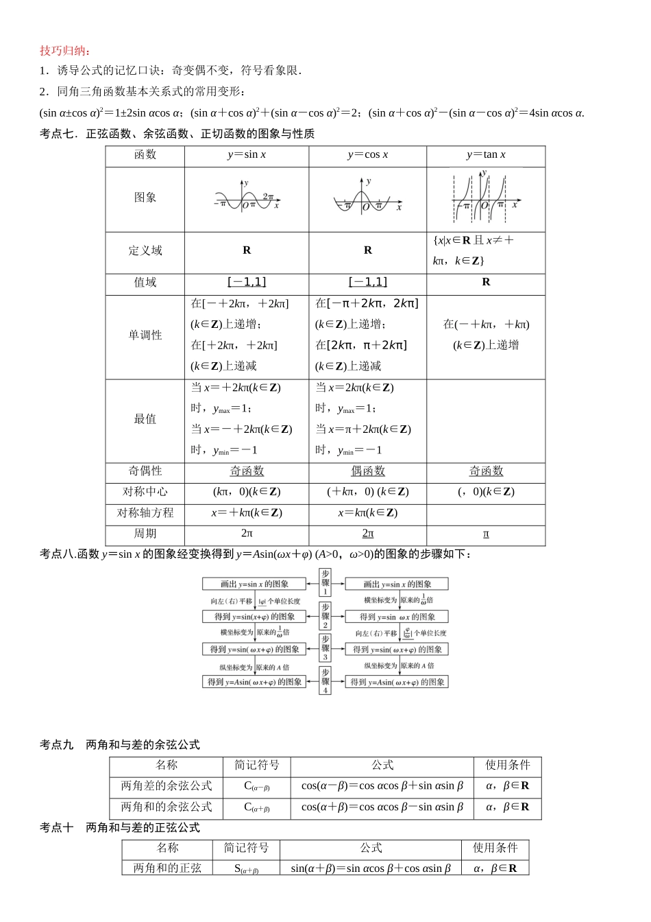 复习重难点-第03讲：三角函数性质图像和三角恒等式变换高频考点突破（学生版）-新高二暑假衔接.docx_第2页