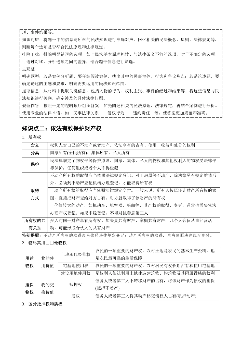 高频考点11 民事权利与义务 -2025年高考政治冲刺抢押秘籍.docx_第3页