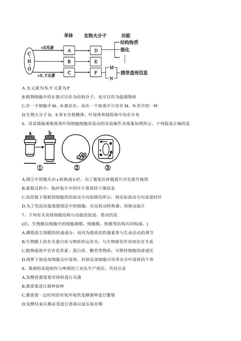 广东省东莞市七校2024-2025学年高二下学期期中联考生物试卷.docx_第2页