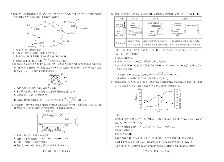 化学试卷【湖南卷】湖南省天一大联考2025届高三年级5月最后一卷（5.26-5.28）.pdf_第2页
