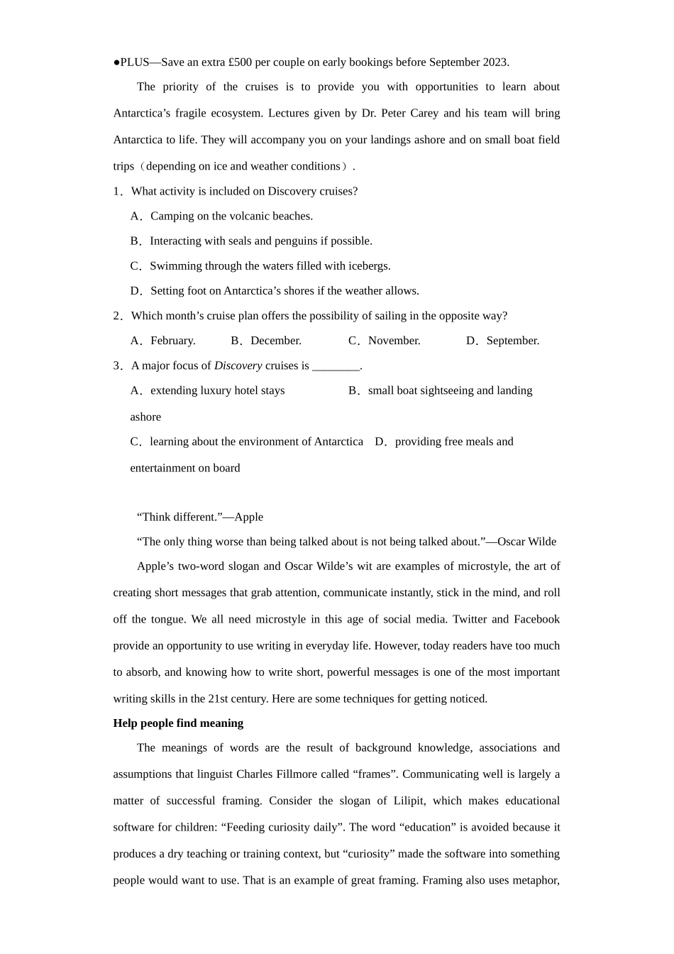江苏省南京师大附中2023-2024学年高二上学期期末考试英语试卷.docx_第2页