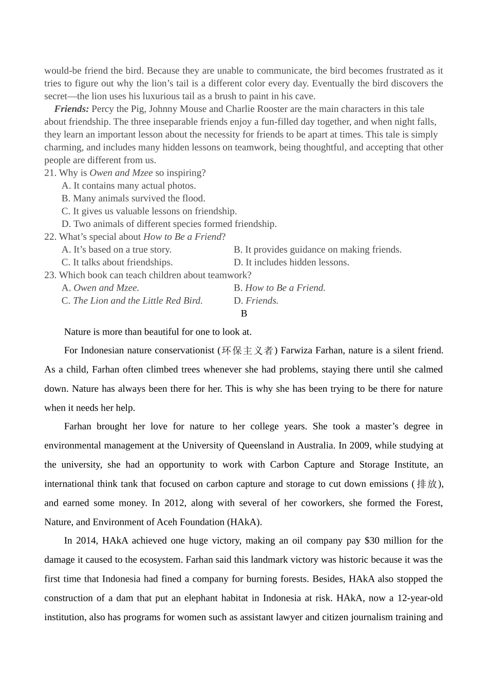 江苏省盐城市五校2024-2025学年高一下学期5月期中英语试卷（含音频）.docx_第3页