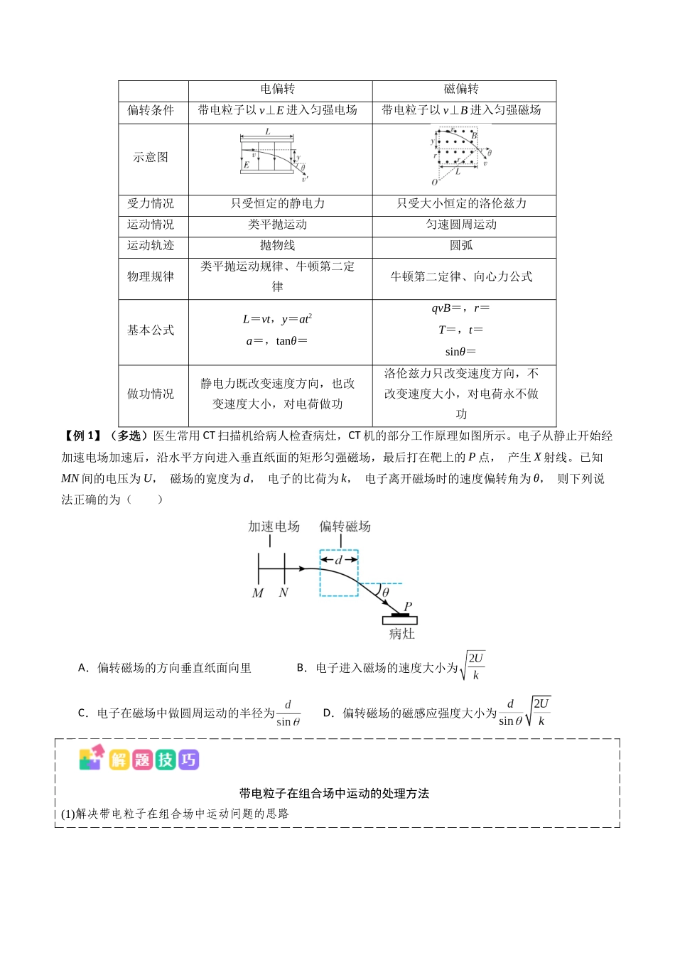 抢分秘籍11 带电粒子在组合场、叠加场中的运动（五大题型）（原卷版）-2025年高考物理冲刺抢押秘籍.docx_第2页